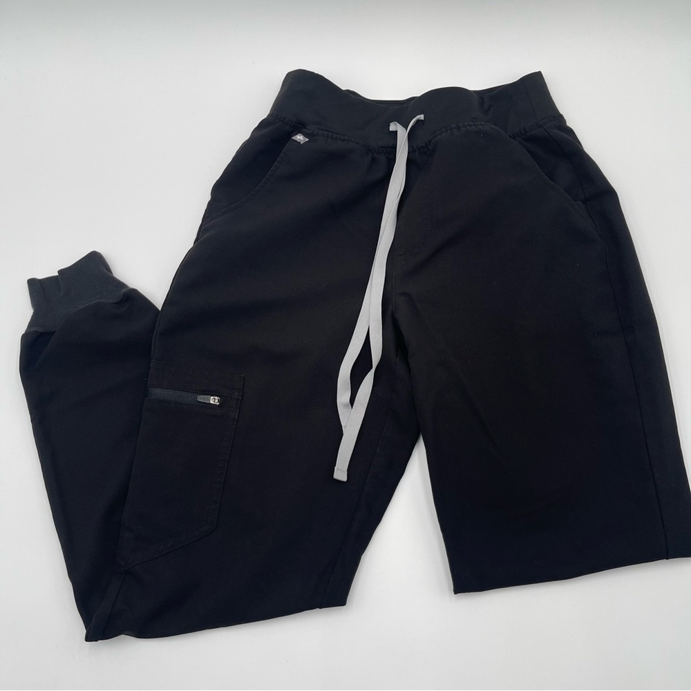 Figs Jogger Womens XS XSmall Black Zamora 2.0 Scrub Drawstring Stretch Pants - Picture 3 of 9